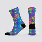 Flower Power Purple Crew socks