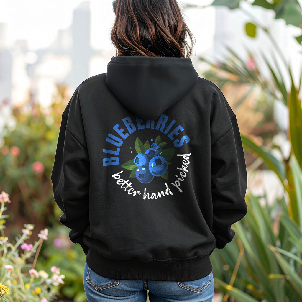 Blueberries Better Hand Picked Zip Hoodie