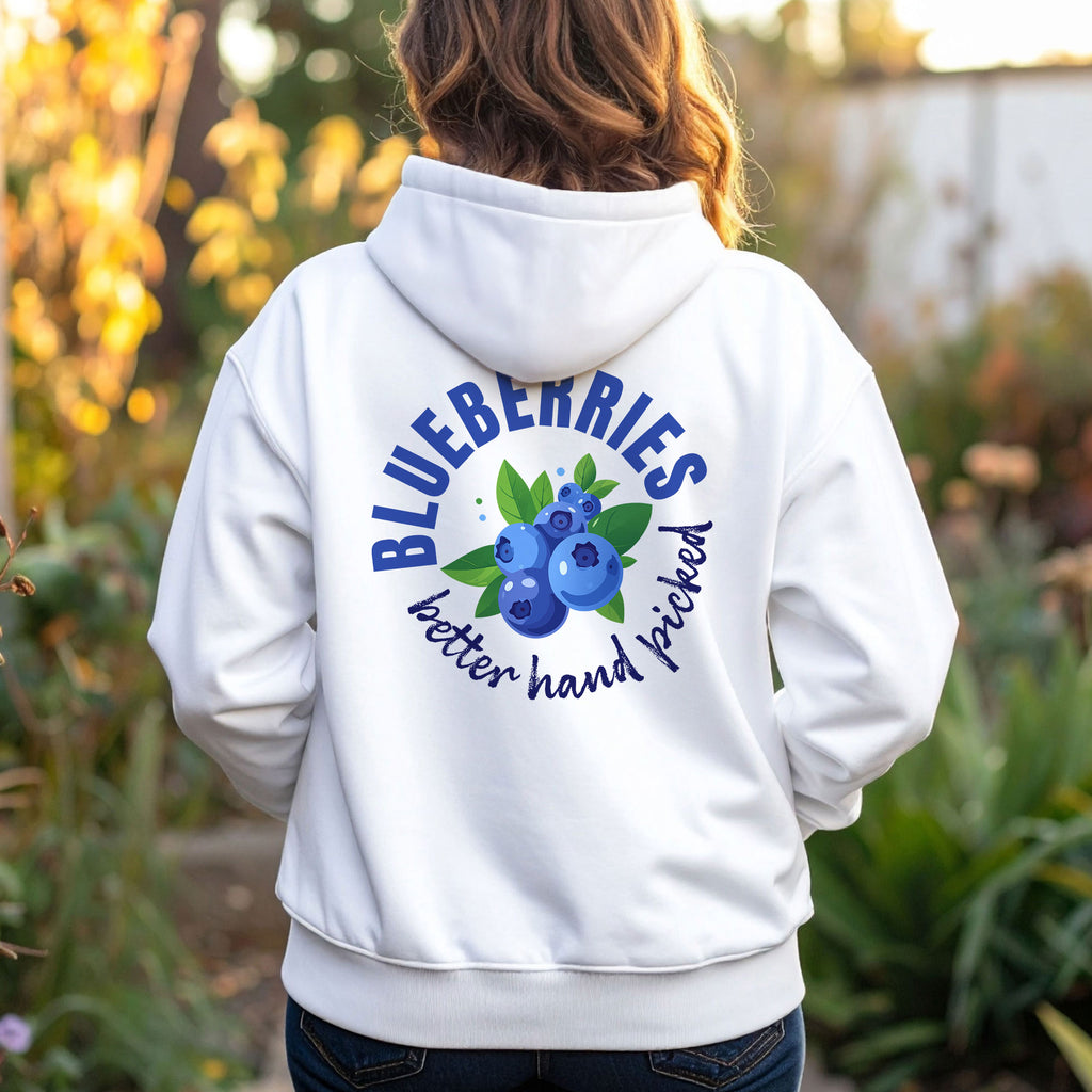 Blueberries Better Hand Picked Zip Hoodie