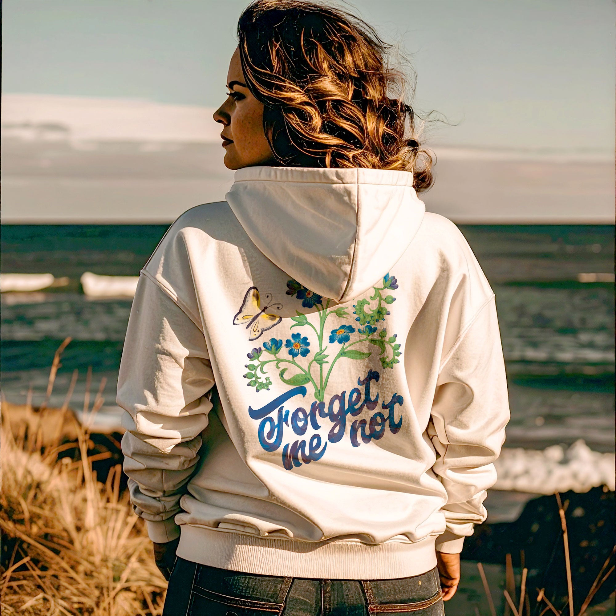 Forget Me Not Botanical Everstruck | Oversized heavyweight hoodie