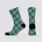 Mandala Bloom Printed Crew Socks Eastern Blue