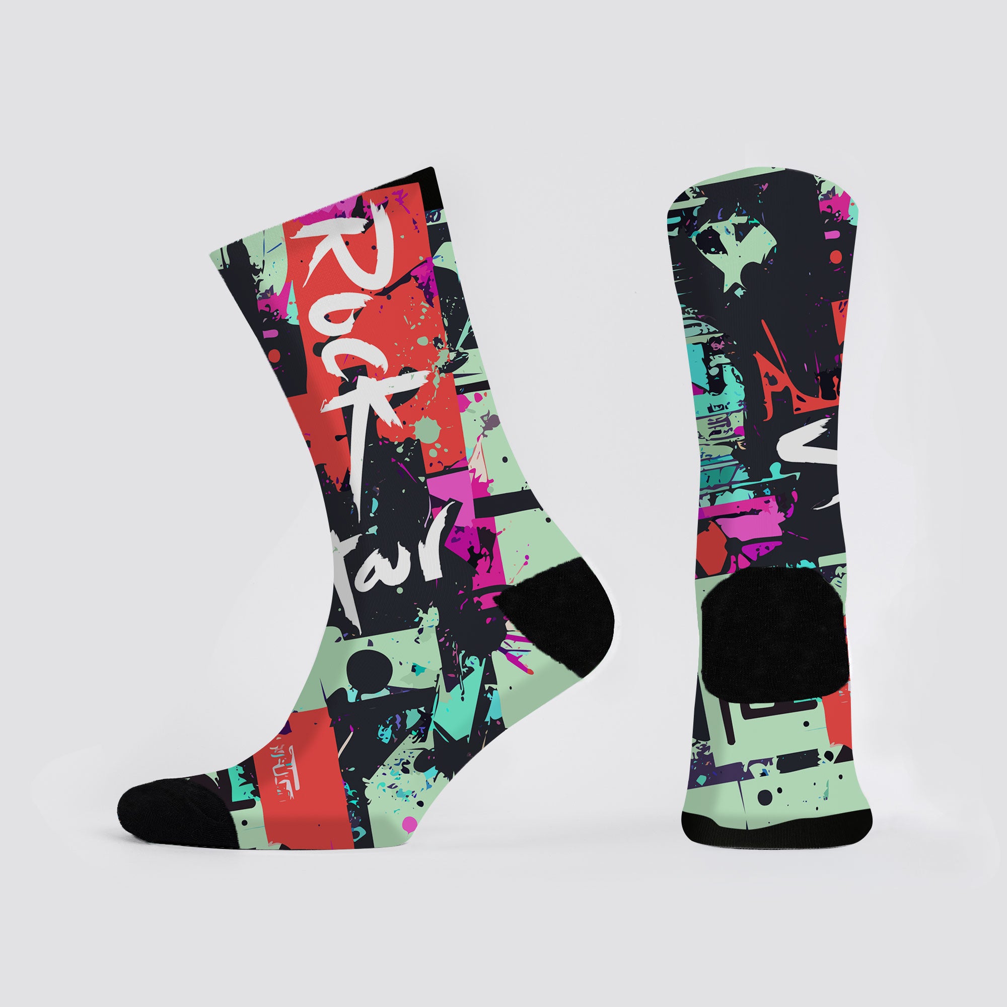 Rock Star Green Crew socks