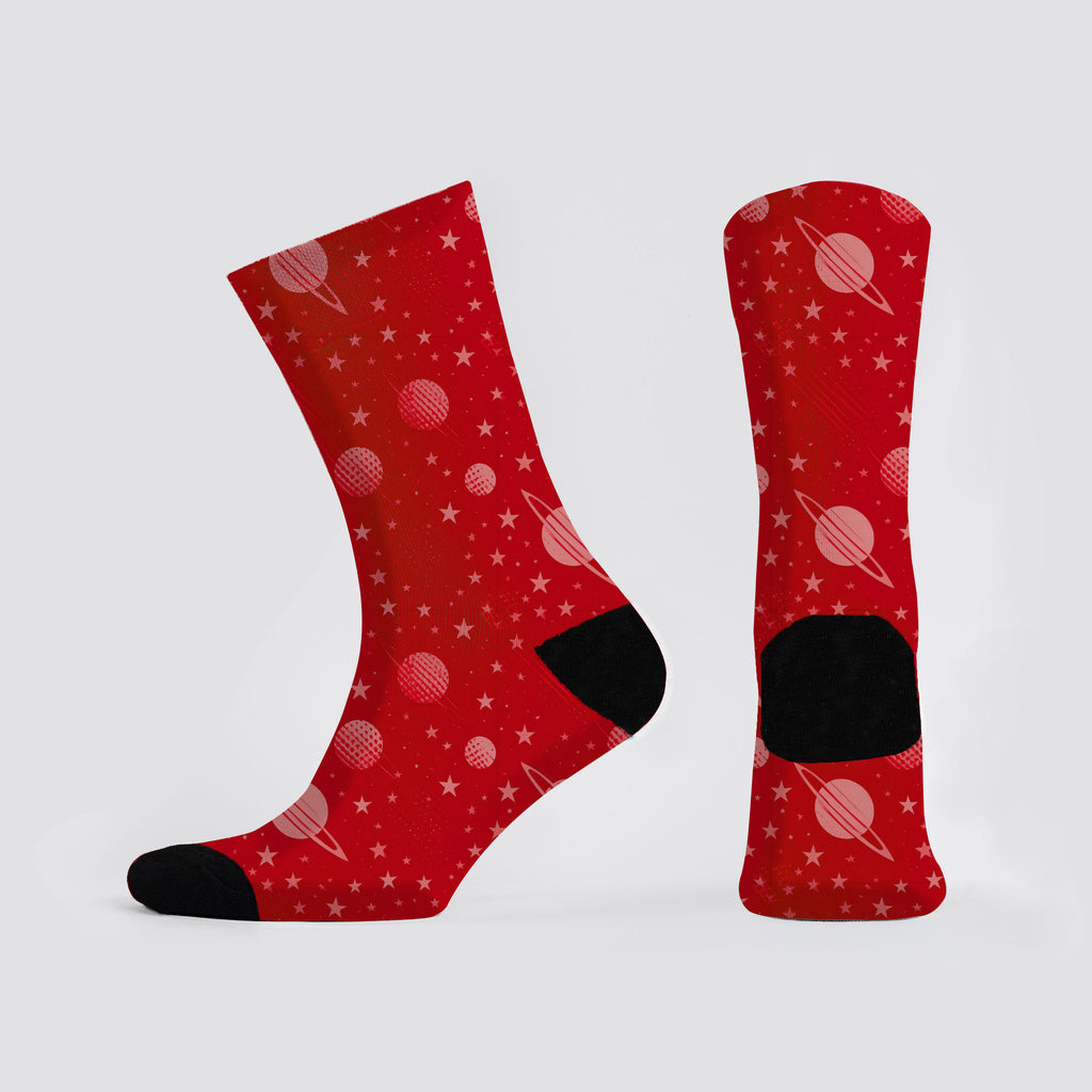 Red Planets Crew socks