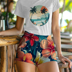 Plumeria Garden Athletic Shorts